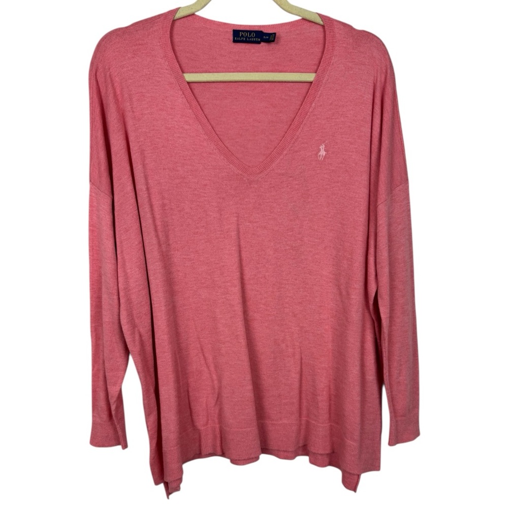 Polo Ralph Lauren Pink V Neck Sweater sz Small